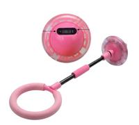 OHiZVZV 1-Pack Foldable Ankle Skip Ballwith Automatic Counter, Flashing LED Lights Jump Rope Toy for Kids, Skipping BallFitness Game for Indoor Outdoor Exercise (Pink)
