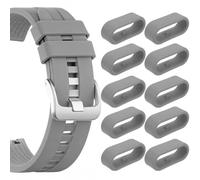 OHiZVZV 10 Pieces Silicone 18mm Watch Band Loops, Universal Elastic Strap Holder Keeper Replacement for Watch Straps (Grey)