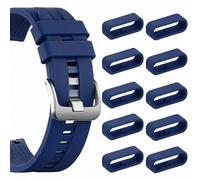 OHiZVZV 10 Pieces Silicone 20mm Watch Strap Loops, Anti Slip Design Easy Installation for 18mm Watch Straps (Midnight Blue)