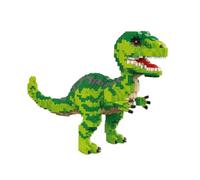 OHiZVZV 1540-Piece Micro Building Blocks Set, Large Velociraptor Dinosaur Model, Advanced 3D DIY Construction Kit for Adult Collectors and Home Office Display