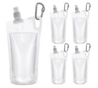 OHiZVZV 4-Pack 34Oz Collapsible Water Bottles, 1L Foldable Soft Flasks, Flexible Reusable Water Pouches For Hiking Camping Travel, Outdoor Hydration Gear