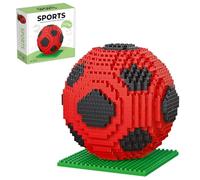 OHiZVZV Premium Red Soccer Themed Building BlocksCollection, Deluxe Modular Display System, Fully Customizable Sports Ornamentwith Enhanced Connectivityfor Desk, Shelf and Cabinet Decor Applications