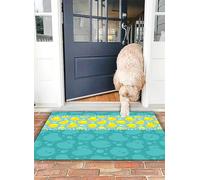 OHJEAJDS Bath Mat 16x24 in,Non-Slip Washable Bathroom Mat,Extra Soft and Absorbent Bath Mats for Bathroom Floor,Tub,Shower,Rubber duck, yellow cartoon ducks swimming in the water pattern with funny b