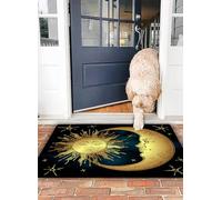OHJEAJDS Bath Mat 16x24 in,Non-Slip Washable Bathroom Mat,Extra Soft and Absorbent Bath Mats for Bathroom Floor,Tub,Shower,Psychedelic, Sacred Moon and Sun in Antique Style My