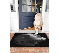 OHJEAJDS Bath Mat 16x24 in,Non-Slip Washable Bathroom Mat,Extra Soft and Absorbent Bath Mats for Bathroom Floor,Tub,Shower,War Death Star Black Gray