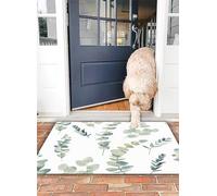OHJEAJDS Bath Mat 16x24 in,Non-Slip Washable Bathroom Mat,Extra Soft and Absorbent Bath Mats for Bathroom Floor,Tub,Shower,Watercolor Eucalyptus Branches Pattern