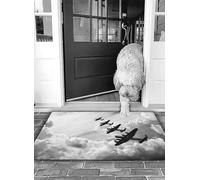 OHJEAJDS Bath Mat 16x24 in,Non-Slip Washable Bathroom Mat,Extra Soft and Absorbent Bath Mats for Bathroom Floor,Tub,Shower,Airplane,Retro Image of Lancaster Bomber Jets from Battle Roya