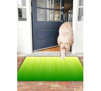 OHJEAJDS Bath Mat 16x24 in,Non-Slip Washable Bathroom Mat,Extra Soft and Absorbent Bath Mats for Bathroom Floor,Tub,Shower,Lime green pin striped background with yellow