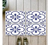 OHJEAJDS Bath Mat 20x31 in,Non-Slip Washable Bathroom Mat,Extra Soft and Absorbent Bath Mats for Bathroom Floor,Tub,Shower,tiles pattern Portuguese blue tiles design