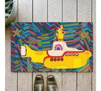 OHJEAJDS Bath Mat 20x31 in,Non-Slip Washable Bathroom Mat,Extra Soft and Absorbent Bath Mats for Bathroom Floor,Tub,Shower,Yellow Submarine The Beatles Rock Band Illustration