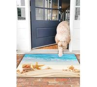OHJEAJDS Bath Mat 20x31 in,Non-Slip Washable Bathroom Mat,Extra Soft and Absorbent Bath Mats for Bathroom Floor,Tub,Shower,Ocean Starfish Shells on The Beach
