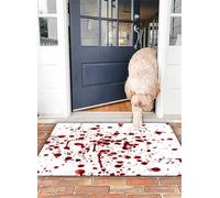 OHJEAJDS Bath Mat 20x31 in,Non-Slip Washable Bathroom Mat,Extra Soft and Absorbent Bath Mats for Bathroom Floor,Tub,Shower,Bloody Set, Splashes of Blood Grunge Style Blood Stain Horror Scary Zombie H