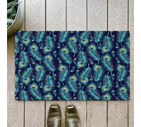 OHJEAJDS Bath Mat 24x39 in,Non-Slip Washable Bathroom Mat,Extra Soft and Absorbent Bath Mats for Bathroom Floor,Tub,Shower,Peacock bird print pattern. Peacock tail texture background.