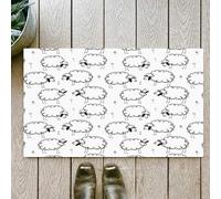 OHJEAJDS Bath Mat 24x39 in,Non-Slip Washable Bathroom Mat,Extra Soft and Absorbent Bath Mats for Bathroom Floor,Tub,Shower,Cute seamless pattern with funny sheep