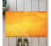 OHJEAJDS Bath Mat 24x39 in,Non-Slip Washable Bathroom Mat,Extra Soft and Absorbent Bath Mats for Bathroom Floor,Tub,Shower,Yellow Mandala, Indian Tribal Orange Pattern Vintage Grunge Curly Ornate Blo