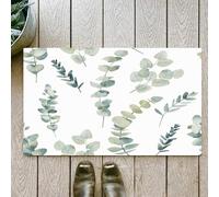 OHJEAJDS Bath Mat 24x39 in,Non-Slip Washable Bathroom Mat,Extra Soft and Absorbent Bath Mats for Bathroom Floor,Tub,Shower,Watercolor Eucalyptus Branches Pattern