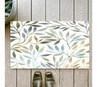 OHJEAJDS Bath Mat 24x39 in,Non-Slip Washable Bathroom Mat,Extra Soft and Absorbent Bath Mats for Bathroom Floor,Tub,Shower,Leaves,Watercolor Floral Pattern sition Vintage Brus