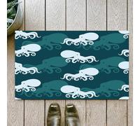 OHJEAJDS Bath Mat 24x39 in,Non-Slip Washable Bathroom Mat,Extra Soft and Absorbent Bath Mats for Bathroom Floor,Tub,Shower,Octopus, Octopus Silhouette Animal Ocean Theme l Elements Modern Design Deco