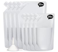 OHJJCCHO Plastic Flasks for Liquor Hidden,Drink Pouches for Adults Alcohol,Rum Runners for Cruise Leak Proof set,Reusable and Concealable Booze Bags for Travel（16OZx4-32OZx4)