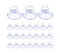 Ohleats 24PCS Car Glass Windshield Sunshade Suction Cups, Powerful Pull Ring Dovetail Sucker Hooks, Multi-Purpose Window Suction Cups for Kitchen Bathroom, Car Accessories (Transparent, 3.5 cm)