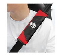 Ohleats 2PCS Car Seat Belt Cover Pad, Crown Auto Seatbelt Protector for a More Comfortable Driving, Safety Seatbelt Shoulder Strap Covers for Your Neck, Universal Car Accessories (Black+Red)