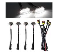Ohleats 4PCS Car Front Grille Light, Bright LED Grill Light with Wiring Harness, Waterproof Front Grille Decorative Lamp Compatible with F150 F250 F350, Exterior Car Accessories (Black&White)