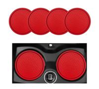 Ohleats 4PCS Honeycomb Waterproof PVC Car Cup Holder Inserts, Universal Anti Slip Coasters (Red)