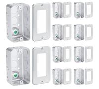OHLECTRIC 4x2 Electrical Junction Boxes with Decorator Handy Box Cover (10-Pack) Heavy-Duty Galvanized Steel Handy Box, 1-7/8" Deep, 13 Cu. in. Capacity, 10x1/2 Knockouts, Industrial Metal Outlet Box