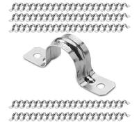 OhLectric Pipe Support Strap - Steel Pipe Strap with 2 /Holes - Heavy-Duty 1/2 inch U Bracket - Zinc Coated Tension Tube Clip - Pipe Clamp for EMT Conduits - OL-72846-100 PCS