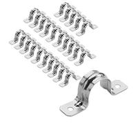 OhLectric Pipe Support Strap - Steel Pipe Strap with 2 Holes - Heavy-Duty 1 inch U Bracket - Zinc Coated Tension Tube Clip - Pipe Clamp for EMT Conduits - OL-72860-25 PCS