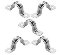 OhLectric Pipe Support Strap - Steel Pipe Strap with 2 Holes - Heavy-Duty 2” inch U Bracket - Zinc Coated Tension Tube Clip - Pipe Clamp for EMT Conduits - OL-72891-5 PCS