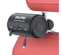 OHLPRO Car Back Seat Charger with Retractable Cables, Headrest Mount Phone Tablet Charger with USB-C PD30W & iOS PD20W Wires, 4-Port Adapter for Uber Taxi Rideshare, with Cigarette Lighter Plug
