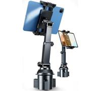 OHLPRO Car Cup Holder Tablet Mount for Truck & SUV, Heavy Duty iPad Holder for Car with Thick Case Friendly Deep Claws, 2.6-3.9" Expandable Base & Adjustable Extension Arm, Fits 5-17" Devices