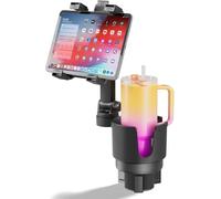 OHLPRO Cup Holder Tablet Mount for Truck, Adjustable 360° Rotation iPad Holder for Car with Drink Holder, Compatible with 7"-11" iPad, Samsung Tab, Perfect for Road Trips, Travel Accessories