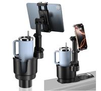 OHLPRO Cup Holder Tablet Mount for Truck, Car Tablet Holder Unobstructed Cup Hold+Adjustable Extendable Arm 360° Rotation ipad Car Mount for iPad Air/Pro/Mini 5-13" Phone Samsung, Travel Accessories