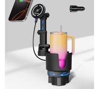 OHLPRO for MagSafe Car Charger Cup Holder Mount, 15W Fast Wireless Magnetic Charging Phone Holder for iPhone 16 15 14 13 12 Series, Adjustable Car Mount with Large Cup Base, One-Hand Operation, Black