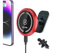 OHLPRO for MagSafe Car Mount Charger iPhone Wireless Car Charger, Stick on Dashboard Magnetic Phone Holder Mount for iPhone 17 Pro Max 16 15 14 Series, 15W Fast Charging, Aluminum Shell