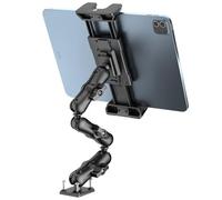 OHLPRO Heavy Duty Drill Base Car Tablet Holder, 360° Adjustable Tablet Holder Truck Dashboard, 3-Stage Car Tablet Mount for 5-13" iPad Pro Air Mini Galaxy Tab, Tablet Vehicle for Car Wall Desk