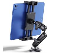 OHLPRO Heavy Duty Tablet Holder for Truck, iPad Holder for Car Drill Base, 360°Adjustable 2-Stage Arm Car Mount for 5" - 17" Compatible with RAM Mount B Size 1" Ball, Great for Desks, Wall, Businesses