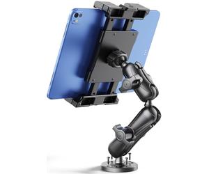 OHLPRO Heavy Duty Tablet Holder for Truck, iPad Holder for Car Drill Base, 360°Adjustable 2-Stage Arm Car Mount for 5" - 17" Compatible with RAM Mount B Size 1" Ball, Great for Desks, Wall, Businesses