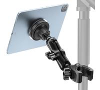 OHLPRO Magnetic iPad Holder for Exercise Bike Mic Stand,Spin Bike Tablet Mount Clamp 360 Adjustable For Stationary Bicycle Treadmill Microphone Stand, Compatible with All 4.7-12.9” Smartphone &Tablets