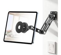 OHLPRO Magnetic Tablet Wall Mount Holder for iPad with 2-Stage Adjustable Foldable Aluminum Arm, Compatible with Tablet iPad MagSafe iPhone 12-16 Galaxy Tab for Home Gym Kitchen Strong Magnets