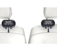 OHLPRO Retractable Backseat Car Charger [2 Pack], 3-in-1 Multi Car Charging Station with USB-C/USB-i/Micro-USB, 15W Fast Charging for iPhone, Samsung, Android, Headrest Mount for Uber Taxi Rideshare