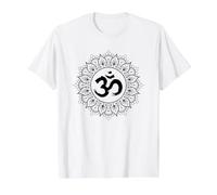 Ohm and Mandala Aum Om Hindu Meditation Value Graphic T-Shirt, Men, White, S