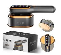 OHM Aura Portable Clothes Steamer & Handheld Travel Steam Iron (Grey) | Handheld garment steamer, 1200W hand steamer, ceramic plate, 5 fabric modes, 110ml tank, travel steamer for clothes