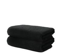 OHM ÔHM - Towel Set - 2 Hand Towels 50x100cm - For the home, hair salon or nail salon Cotton - Very Soft & Absorbant - Certified Oeko-TEX - 500g/m² - Black