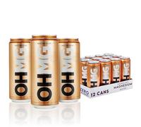 OHMG Sparkling Magnesium Water | 12 Cans x 330ml Flavoured Sparkling Water | Peach & Rosemary + Ashwagandha | Zero Calories, Sweeteners or Sugar | Health Drinks | Energy Drinks |100mg Magnesium