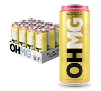 OHMG Sparkling Magnesium Water - Pineapple & Grapefruit Vitamin D (12 x 330ml) Cans | 100mg Magnesium | Zero Sugar, Calories & Sweeteners | Flavoured Fizzy Health Drink for Focus & Relaxation