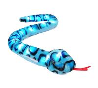 OhMill 105cm Lifelike Lighted Python Snake Soft Toy for Boys Girls Stuffed Wild Animal Halloween Prank Plush Toys, Blue