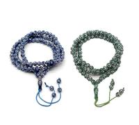 OhMill 2Pcs 99 Beads Muslim Prayer Beads Emulation Crystal Polyhedral Design Beads Necklace Religious Eid Ramadan Present Pray Accessory, Artificial crystal, No Gemstone